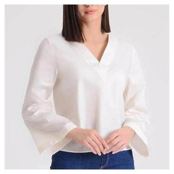 Harshman Tops - Harshman Zarina Cotton V-Neck Blouse Size M